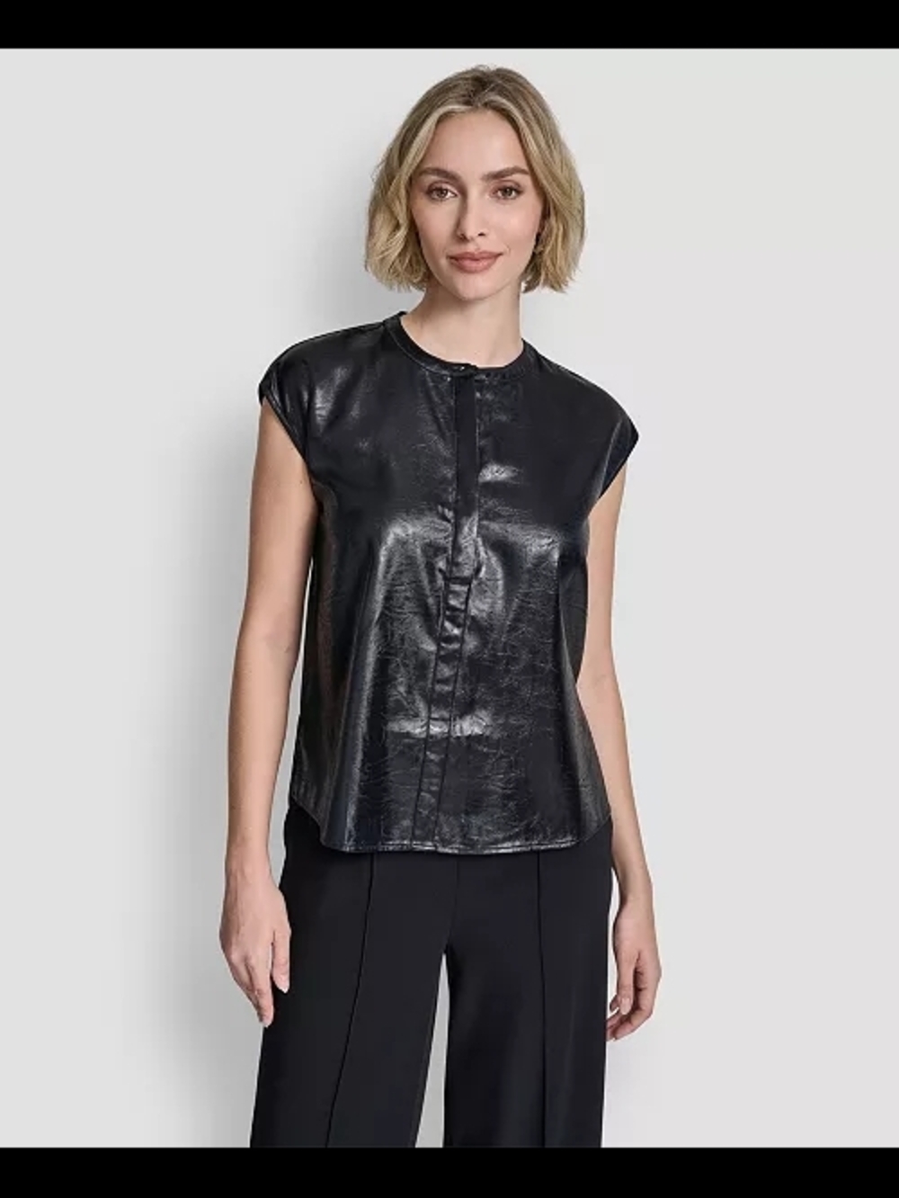 DKNY ✔️NEW❣️ Women's Crewneck Button-Front Top